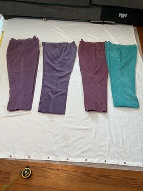 Alfred Dunner Flare & Wide Leg Pants in Plum, Purple and Teal